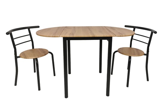 Zestaw Mebli Do Domu Kuchni Jadalni Salonu 2 X Krzesła + Stół Rozkładany Rein Kontrast