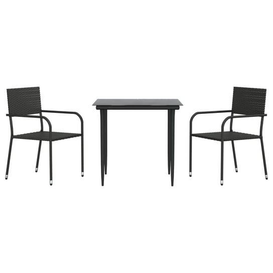 Zestaw mebli ogrodowych - 2 krzesła + stół (Czarny Inna marka