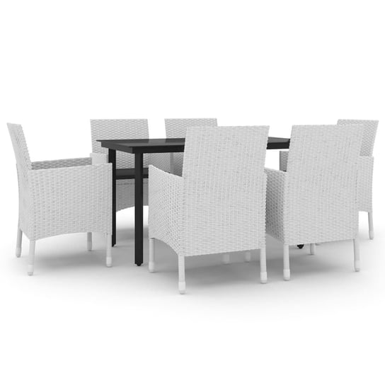 Zestaw mebli ogrodowych 6 krzeseł + stół, biały po Inna marka