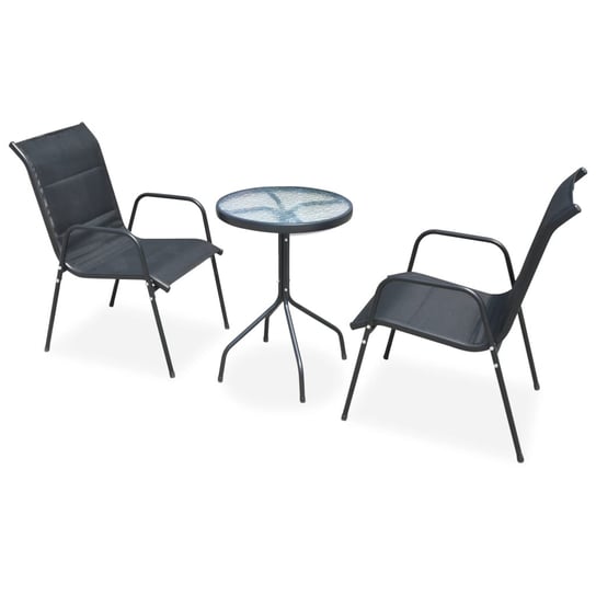 Zestaw mebli ogrodowych czarne krzesła + stolik 50 Inna marka