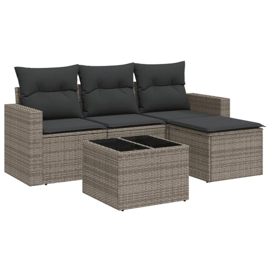 Zestaw mebli ogrodowych rattan PE szary - 75x62x69 Zakito Europe