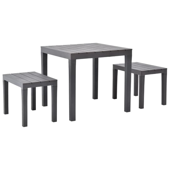 Zestaw mebli ogrodowych - stół + 2 ławki, brązowy, Inna marka