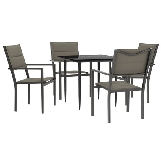 Zestaw mebli ogrodowych - Stół + 4 krzesła, czarny Inna marka