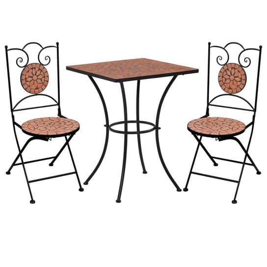 Zestaw mebli ogrodowych - stół i krzesła, terakota Inna marka