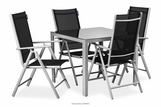 Zestaw mebli ogrodowych stół z krzesłami rozkładanymi ARCTI Konsimo Konsimo