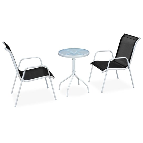 Zestaw mebli ogrodowych: Stolik + 2 krzesła, szary Inna marka