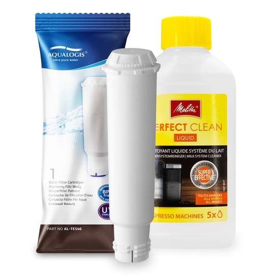 Zestaw MELITTA filtr Aqualogis AL-TES46, Płyn czyszczący systemy mleczne Perfect Clean 250ml Aqualogis
