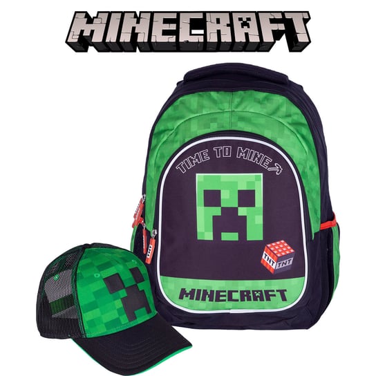 Zestaw Minecraft Plecak TimeToMine z czapką Astra