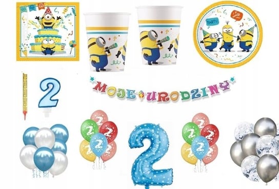 Zestaw Minionki Minions 2 Urodziny Balony Kubki Talerzyki Serwetki Inna marka