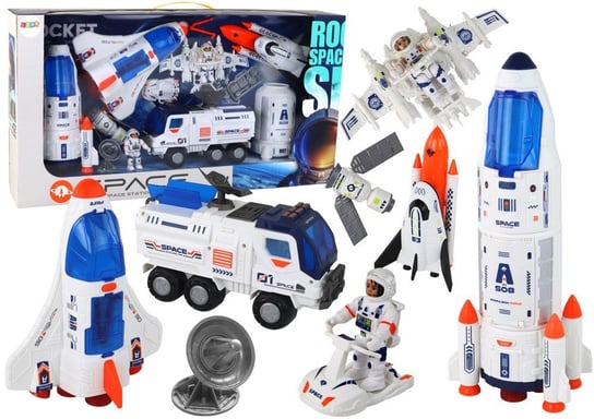 Zestaw Misja Kosmiczna Rakieta Kosmos Statki Space Pojazdy 12 ele Lean Toys
