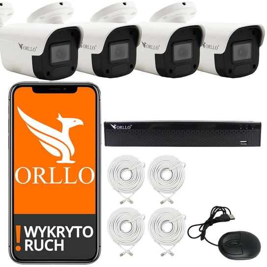 Zestaw Monitoringu 4 Kamery Zewnętrzne PoE ORLLO ECO BULLET ORLLO