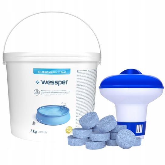 Zestaw Multi Tabletki Blue Do Basenów Chlor Pływak Wessper
