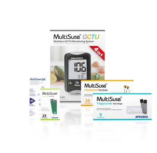 Zestaw MultiSureGCTU 4w1: Glukoza, Cholesterol, Trójglicerydy, Kwas moczowy Multisure GK
