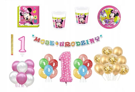 Zestaw Myszka Minnie 1 Urodziny Balony Inna marka