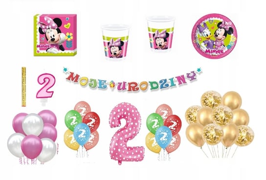 Zestaw Myszka Minnie 2 Urodziny Balony Inna marka