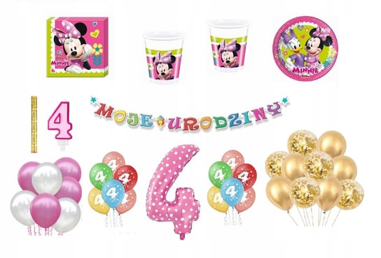 Zestaw Myszka Minnie 4 Urodziny Balony Inna marka