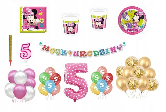 Zestaw Myszka Minnie 5 Urodziny Balony Inna marka
