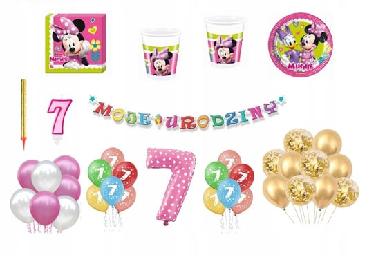 Zestaw Myszka Minnie 7 Urodziny Balony Inna marka