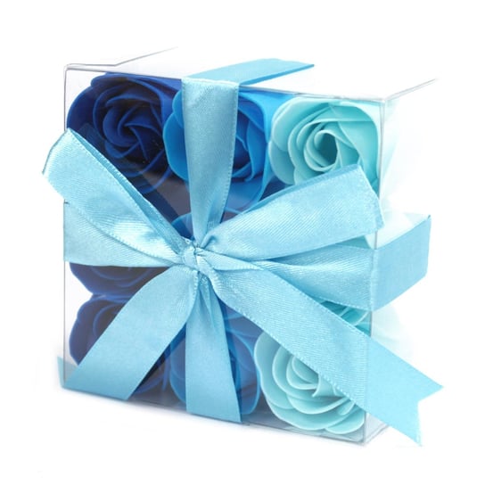 Zestaw Na Prezent Niebieskie Mydlane Kwiaty Róże AWGifts