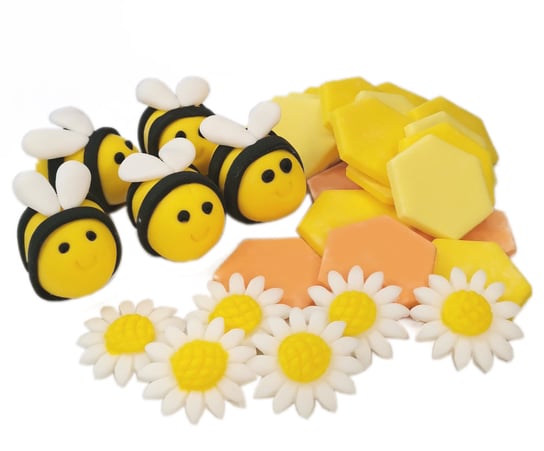 Zestaw na tort Pszczółki pszczoła 5szt + kafle +kwiaty /PPK6 Inny producent