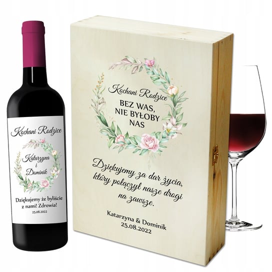 Zestaw Na Wino Podziękowanie Rodziców Róża Y2 Inna marka