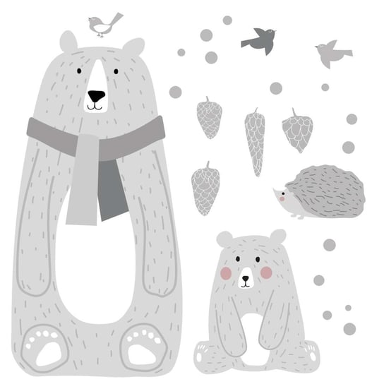 Zestaw naklejek Bears gray, 100x130 Yellow Tipi