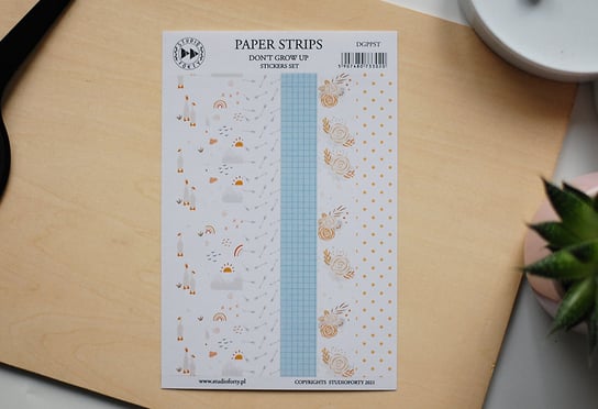 Zestaw naklejek, Don't grow up - Paper strips - sticker set / paski papieru Studio Forty