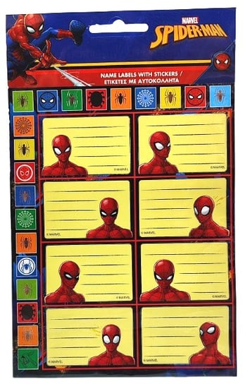 Zestaw naklejek etykiet na zeszyt Spider-Man 2 ark Undercover
