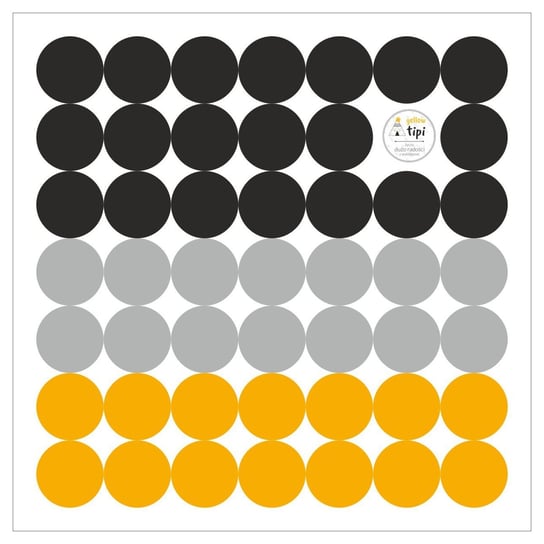 Zestaw naklejek Mini Dots yellow tone, 40x40 cm Yellow Tipi