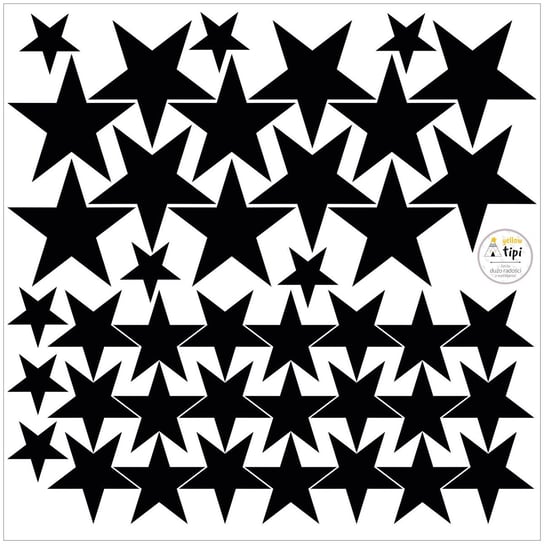 Zestaw naklejek Mini Stars black, 40x40 cm Yellow Tipi