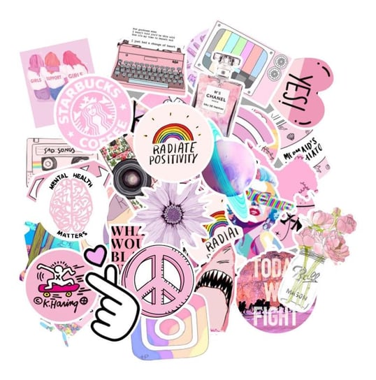 Zestaw Naklejek Naklejki Sticker Bomb Pink Girl Inna marka