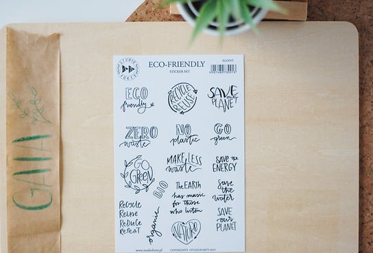 Zestaw naklejek papierowych, Eco-friendly Studio Forty