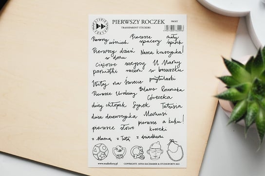 Zestaw naklejek, Pierwszy roczek - transparent stickers (polskie) Studio Forty