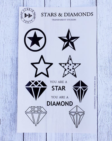 Zestaw naklejek przezroczystych, Stars&diamonds Studio Forty