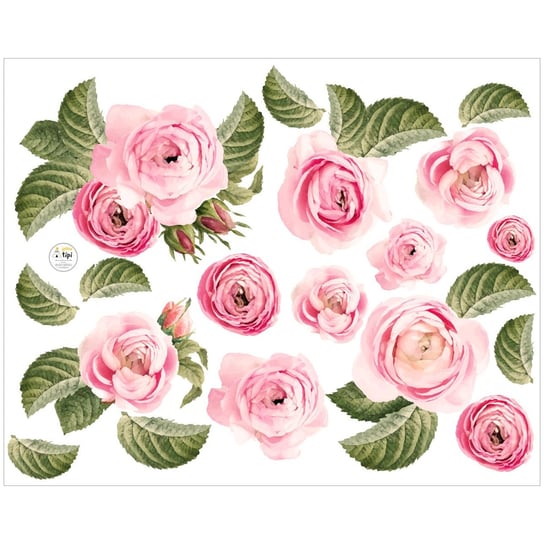 Zestaw naklejek Rose pink, 130x100 cm Yellow Tipi