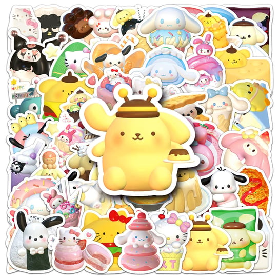 Zestaw Naklejek Wlepki StickerBomb Pompompurin 3D Cinnamoroll N522 Inna marka