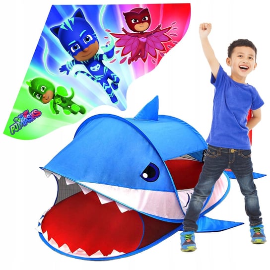 Zestaw: Namiot Rekin Shark Dla Chłopca, Latawiec Gunther Pidżamersi Pj Masks JACK MORS