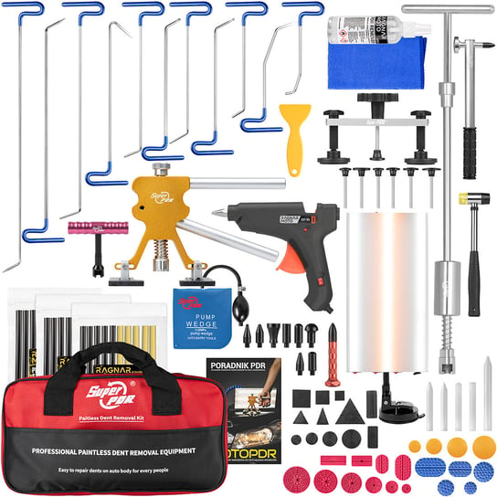 Zestaw Narzędzi PDR XXL + 11 Drutów Prętów Lanc do Wypychania Wgnieceń Samochodu Super PDR