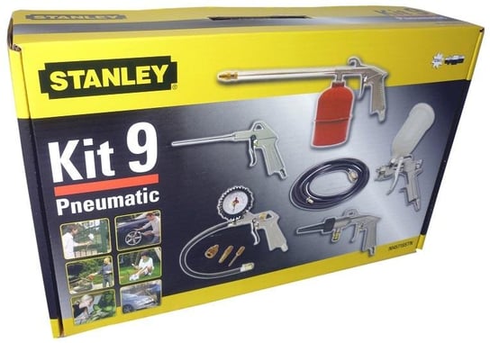 Zestaw narzędzi pneumatycznych STANLEY, 9 sztuk Stanley