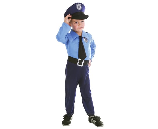 Zestaw Niebieski Policjant (czapka, koszula z krawatem, spodnie, pasek ) rozm. 98/104 GODAN