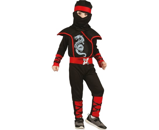 Zestaw Ninja (kaptur, chusta na głowę, kamizelka, kombinezon, pasek), rozm. 92/104 cm GoDan