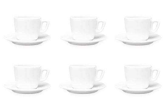 Zestaw nowoczesnych filiżanek do espresso ze spodkiem dla 6 osób biały GRESI Konsimo