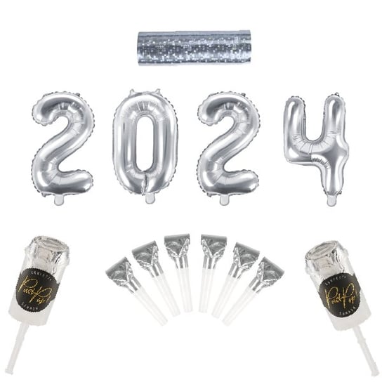 Zestaw NOWY ROK 2024 - zestaw balonów dekoracji na SYLWESTER OCHprosze
