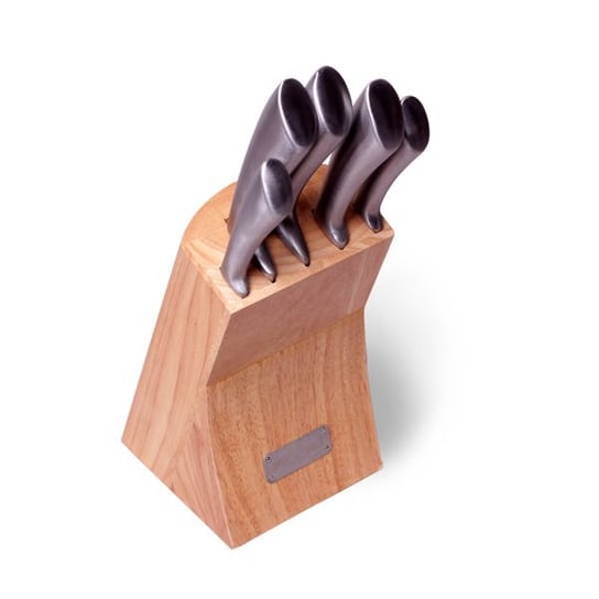 Zestaw noży 5 sztuk w bloku drewnianym Kamille KM-5130 KAMILLE
