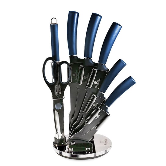 Zestaw noży Berlinger Haus Metallic Line Aquamarine, niebieski, w stojaku, 8 elementów, BH/2564 Berlinger Haus