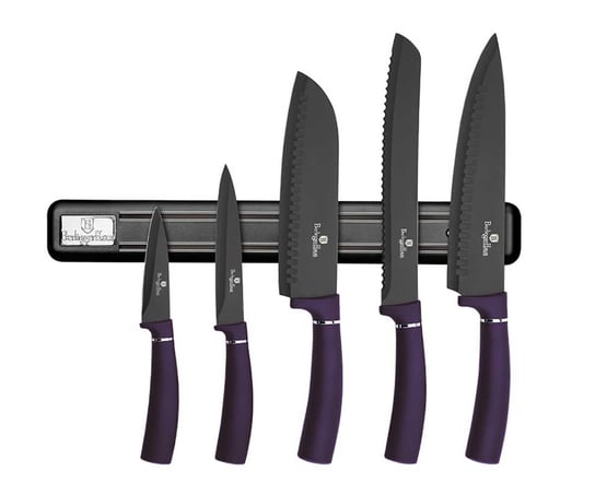 Zestaw noży Berlinger Haus Purple Eclipse, fioletowy, z listwą magnetyczną i pokrowcem, 5 elementów, BH/2681 Berlinger Haus