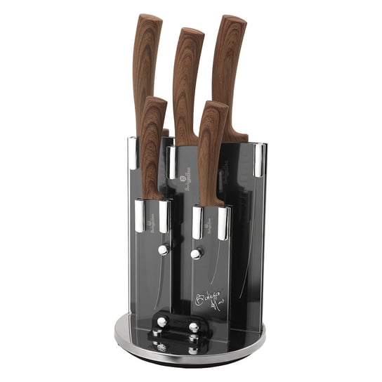 Zestaw noży Berlinger Haus Rosewood, czarny, brązowy, w bloku, 6 elementów, BH/2530 Berlinger Haus