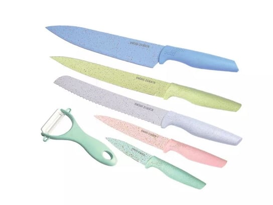 Zestaw noży kuchennych 6 elementów różne kolory Swiss Zurich Inna marka