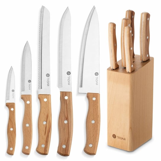 Zestaw noży kuchennych w bloku drewnianym Tadar Talon 6 elementów Tadar
