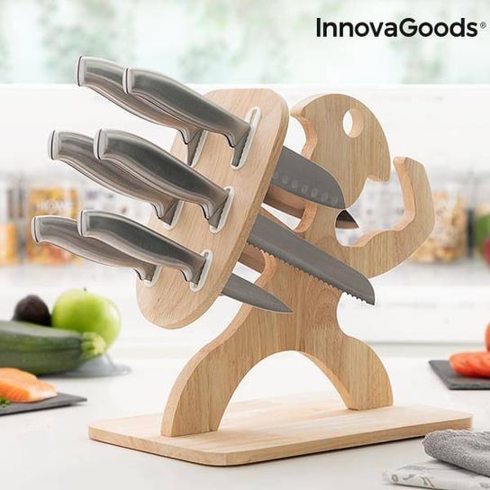 Zestaw noży z drewnianym stojakiem InnovaGoods 7 części InnovaGoods